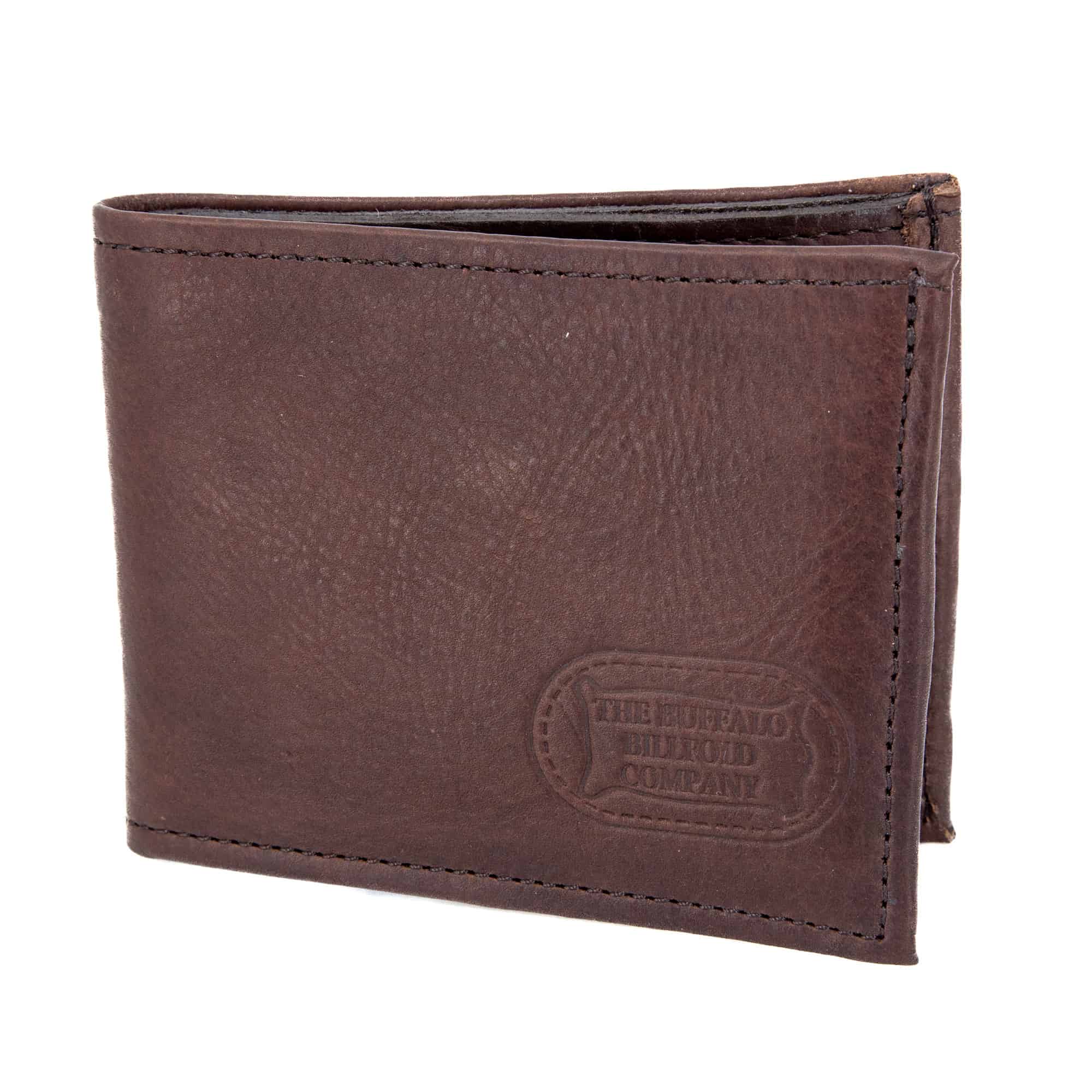 The Bifold Wallet with ID Window Dark Mahogany Bison